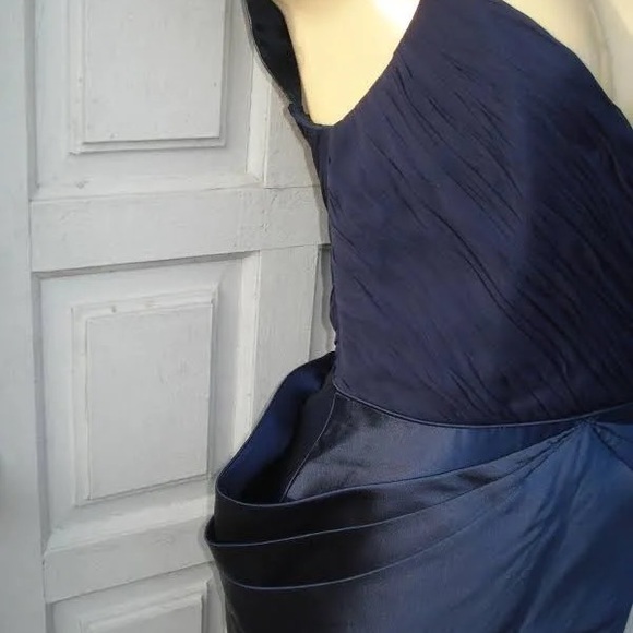 Rafael Cennamo Blue Silk Gather & Waist Detail Cocktail Dress Sz 4 - Picture 2 of 7